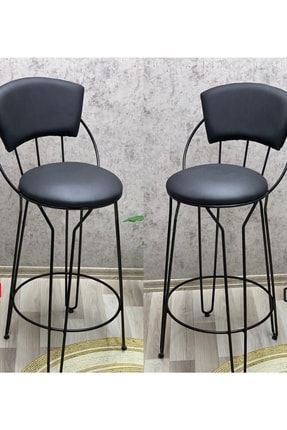 2 Adet Leno Metal Ayaklı Deri Bar Sandalyesi,ada Mutfak Sandalyesi,cafe Bar Taburesi Ct4002 LNZ007