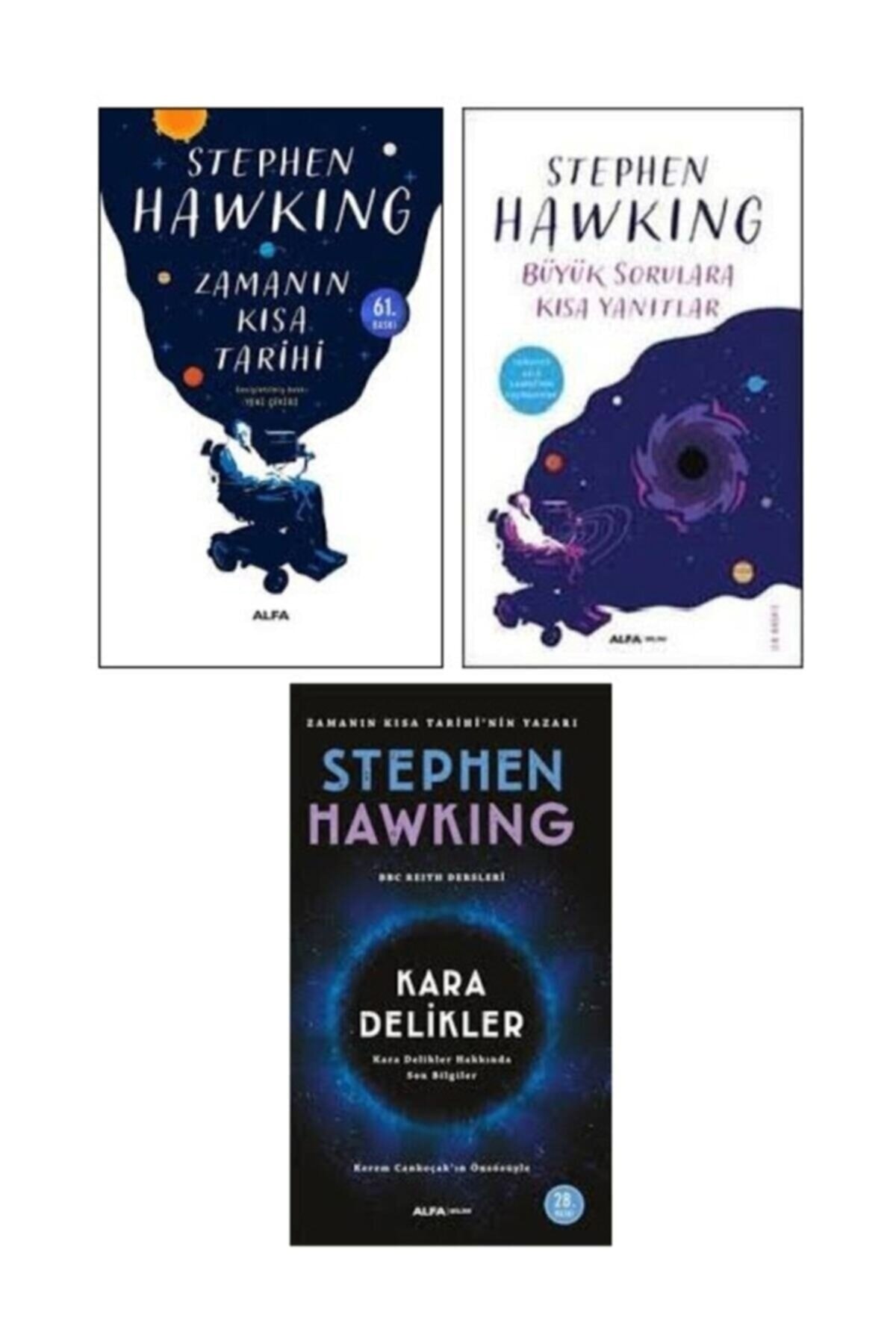 Alfa Yayınları Stephen Hawking 3 Kitap Set Zamanın Kısa Tarihi-büyük Sorulara Kısa Yanıtlar-kara Delikler