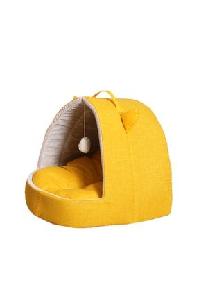 Sarı Renk Kedi Köpek Yatağı Yuvası Byzm204