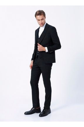 Altınyıldız Classics Normal Bel Slim Fit Siyah Erkek Takım Elbise 4a3122200010 5002870872