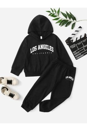 Siyah Kız/erkek Cocuk Los Angeles Kapşonlu Takım losangeles-1