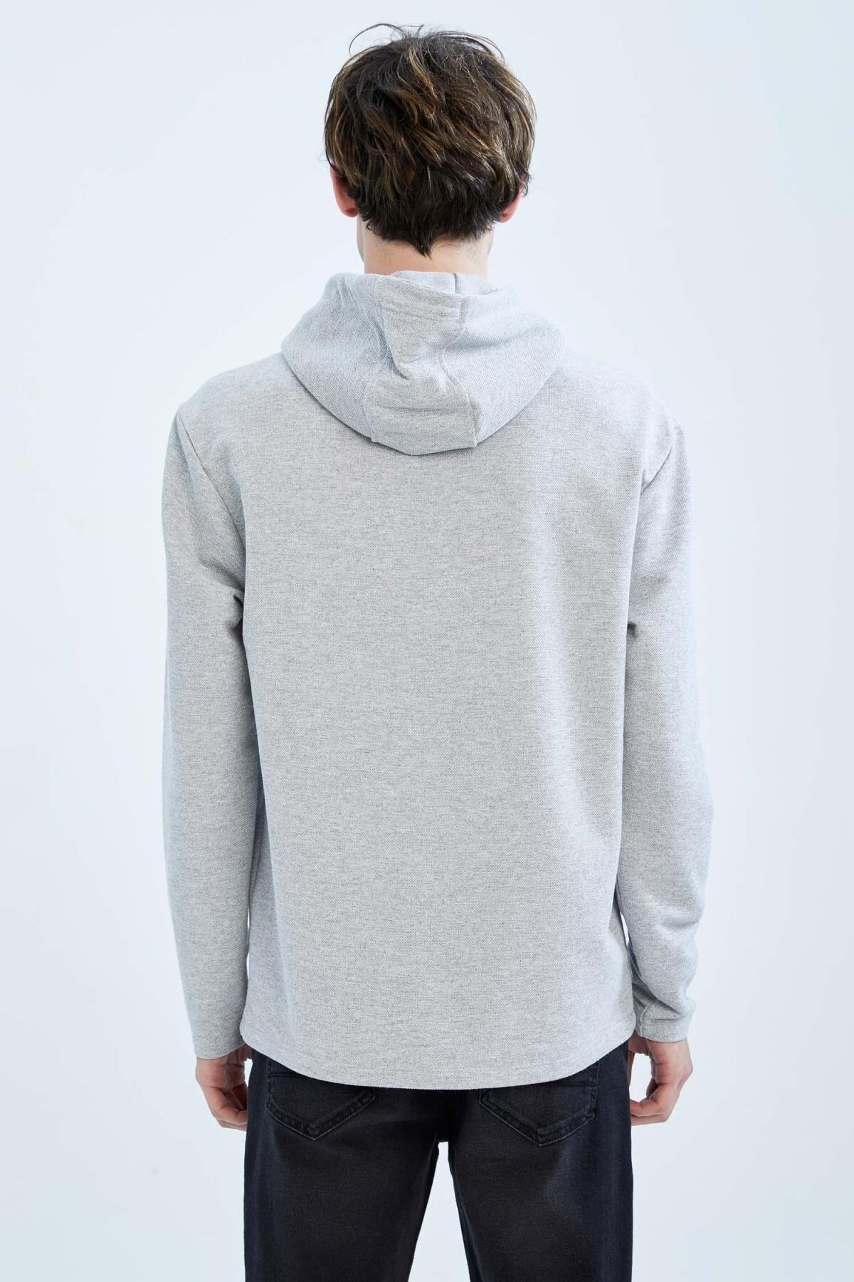 سویشرت مردانه خاکستری دفاکتو | X6031AZ22AU اورجینال - تصویر 4