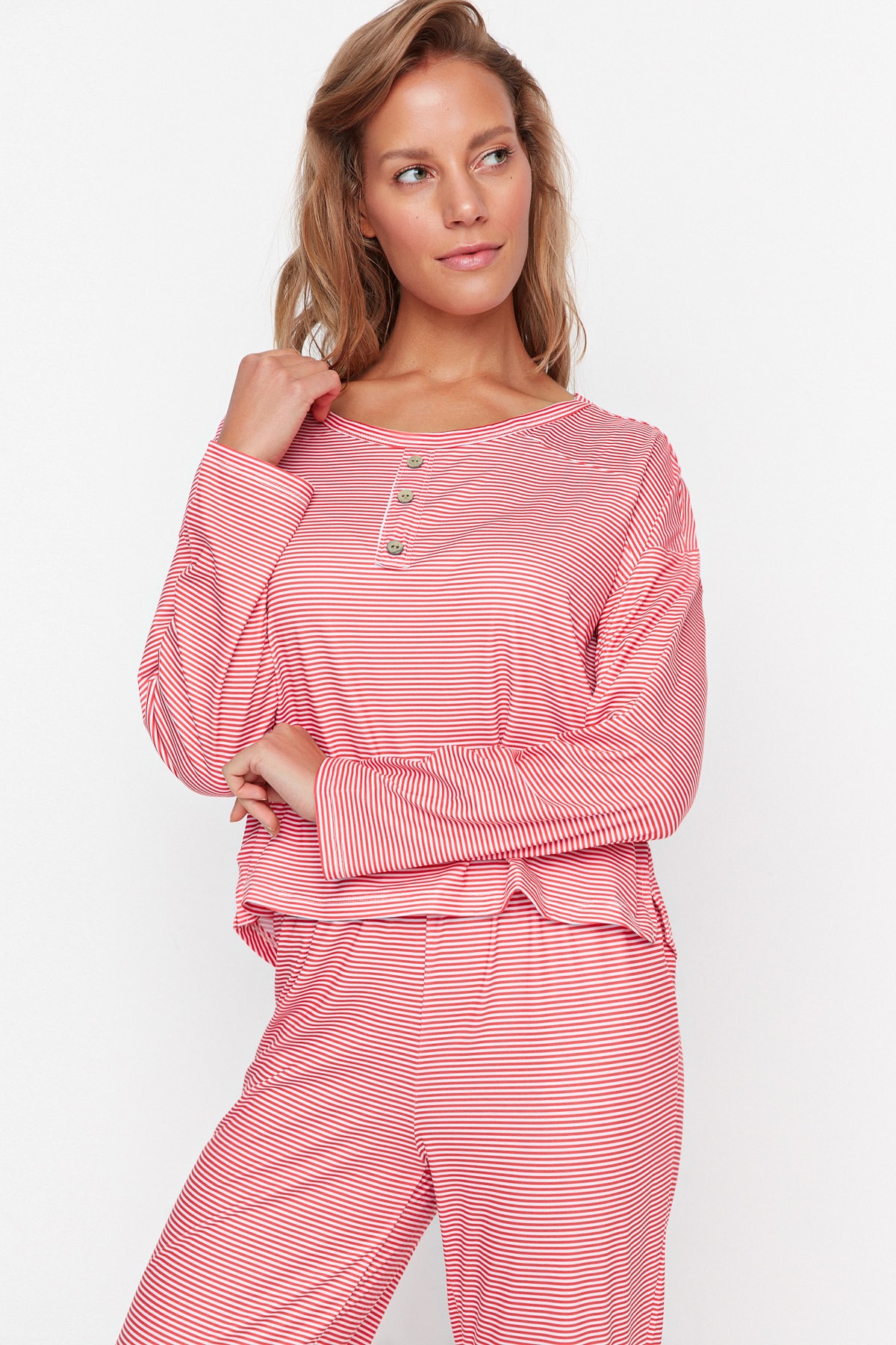Trendyol Collection Pyjama Rosa Unifarben Fast ausverkauft