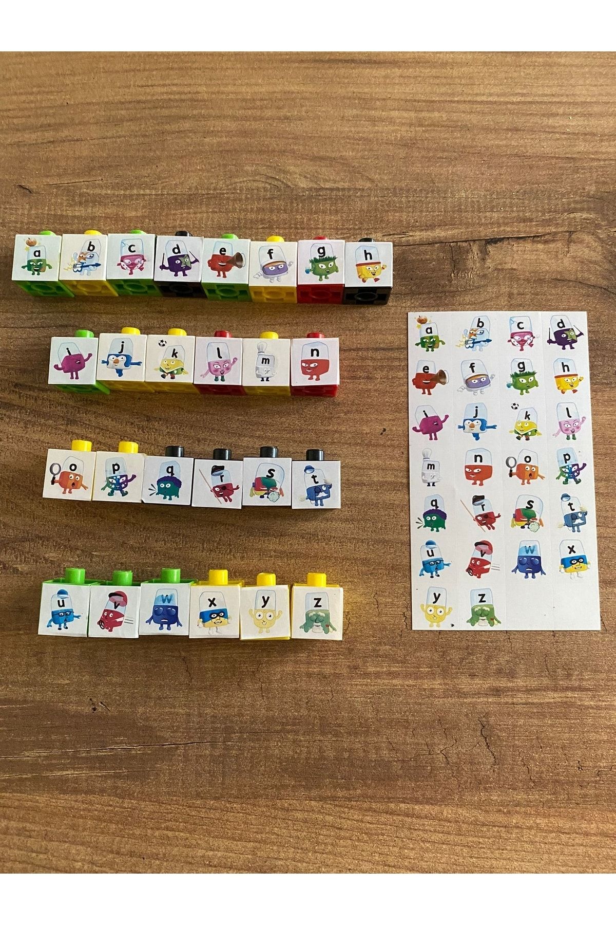 ZK Toys-Alphabet Blocks Interlocking Unit Cube - 1 Series Sticker Gift Alphablocks 3