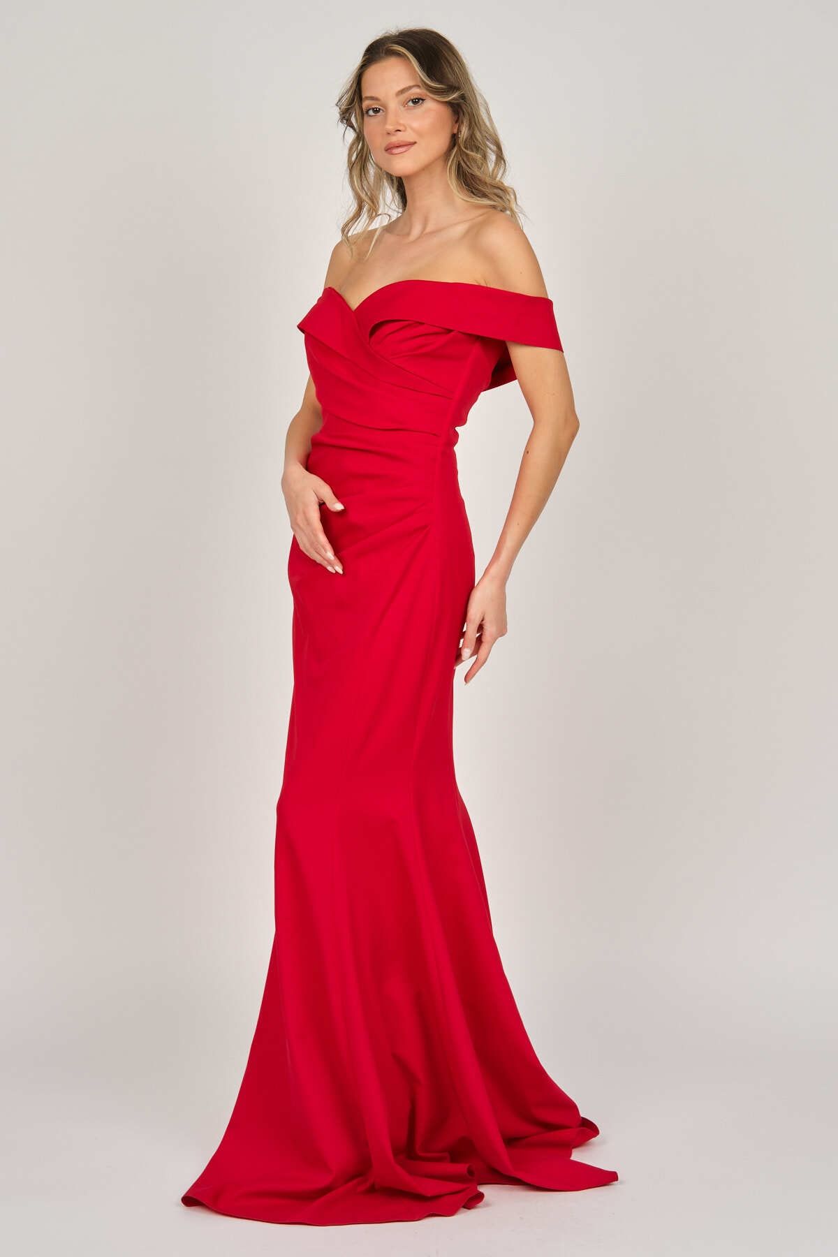 renk abiye Color Women s Low Shoulder Evening Dress 5044902 Red
