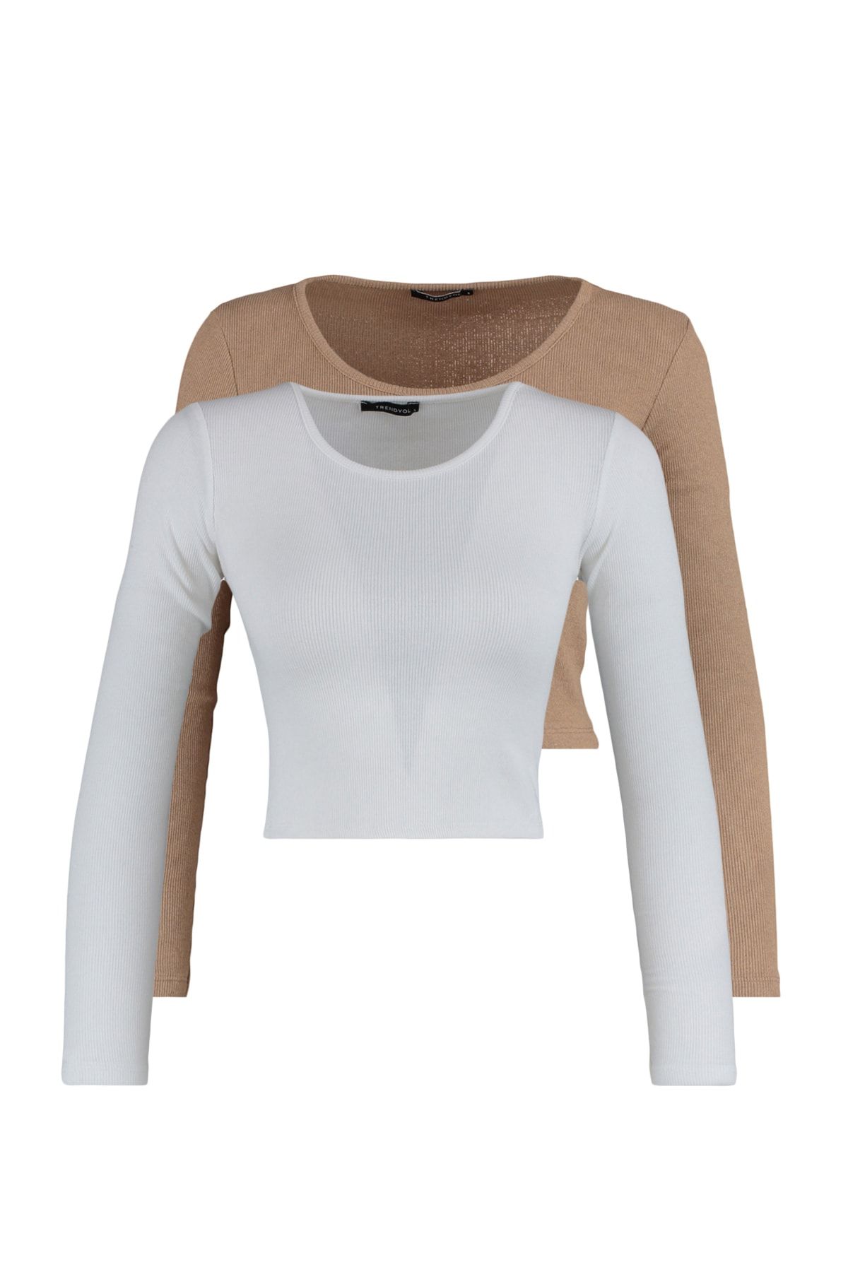 Trendyol Collection Bluse Ecru Slim Fit Fast ausverkauft