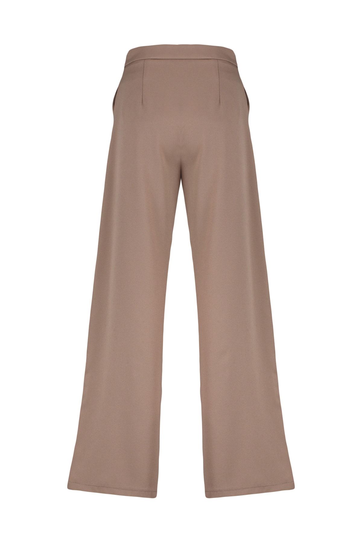 Trendyol Collection-Mink magas derekú szőtt nadrág TWOAW23PL00134 8