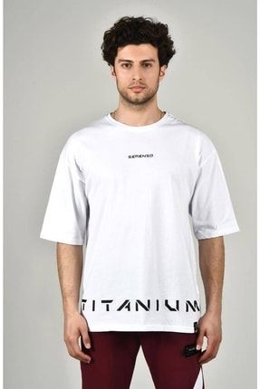 Titanium Beyaz Oversize T-shirt HMG-0017