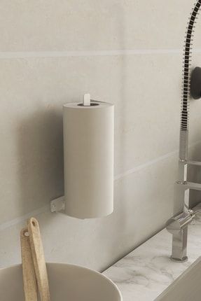 Metal Kağıt Havluluk, Beyaz Rulo Askısı Peçetelik, Modern Wc Vidalı Banyo Mutfak Tuvalet Kağıtlık rsyvna22b