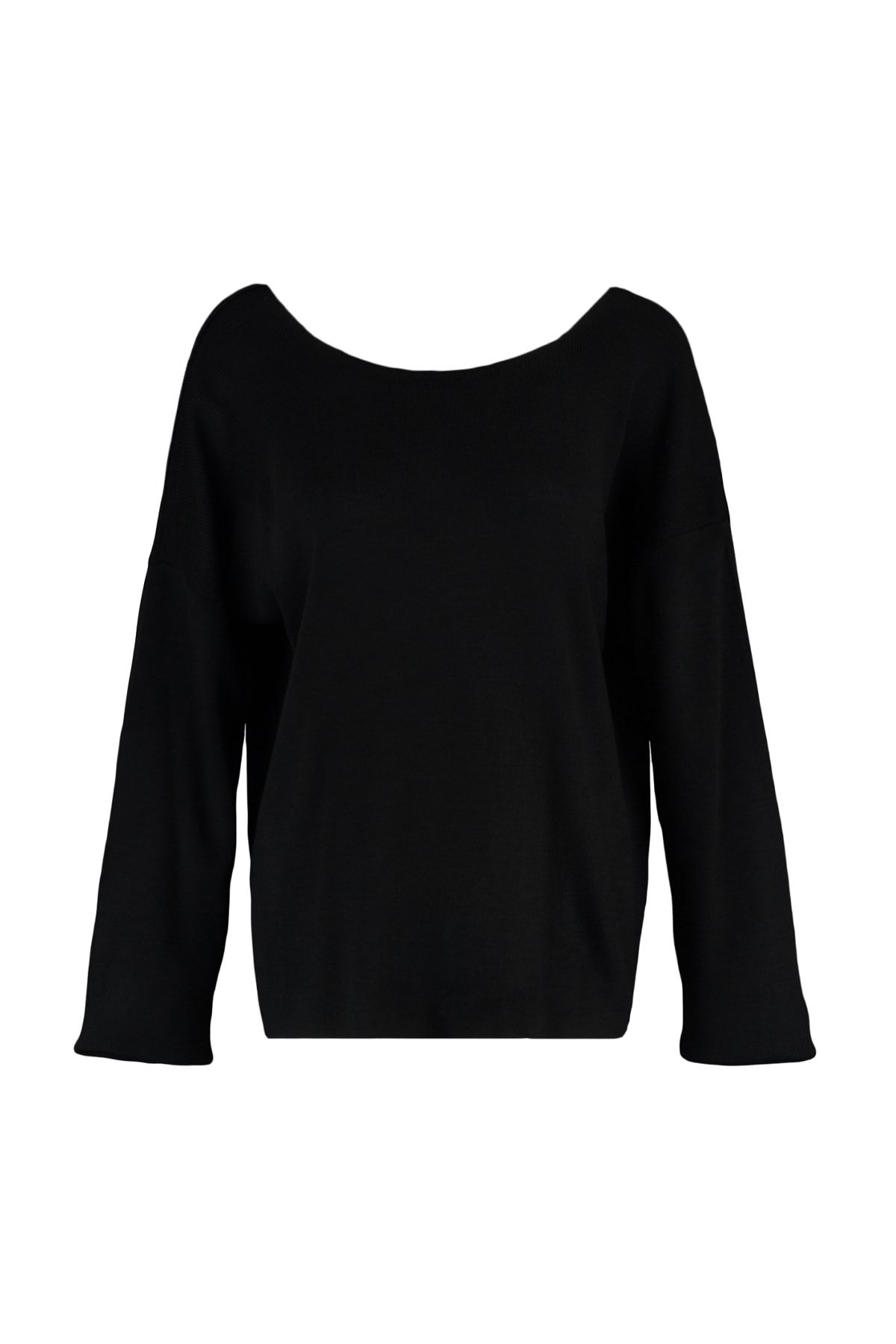 Trendyol Curve-Black Knitwear Sweater with Cross Band Detail on the Back 6