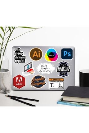 Grafik Tasarım Çizim Designer Temalı Sanat Laptop Notebook Tablet Etiket Sticker Set P1 HDSTCKR-2536