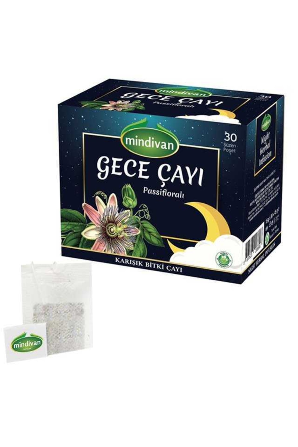Mindivan Gece Çayı Pasiffloralı Karışık Bitki Çayı 30 Lu Süzen Poşet