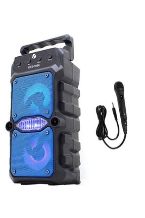 Kts 1096 Işıklı Mikrofonlu Outdoor Parti Hoparlörü Bluetooth Hoparlör 3 Inç × 2 Kablosuz Speaker Owwo-1096