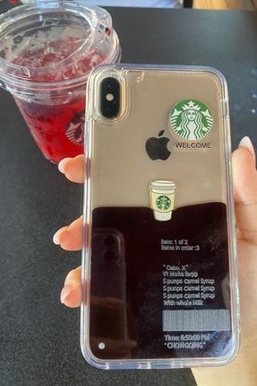 Iphone X / Xs Starbucks Temalı Sulu Kılıf Koyu Kahverengi iphonexstarbucks