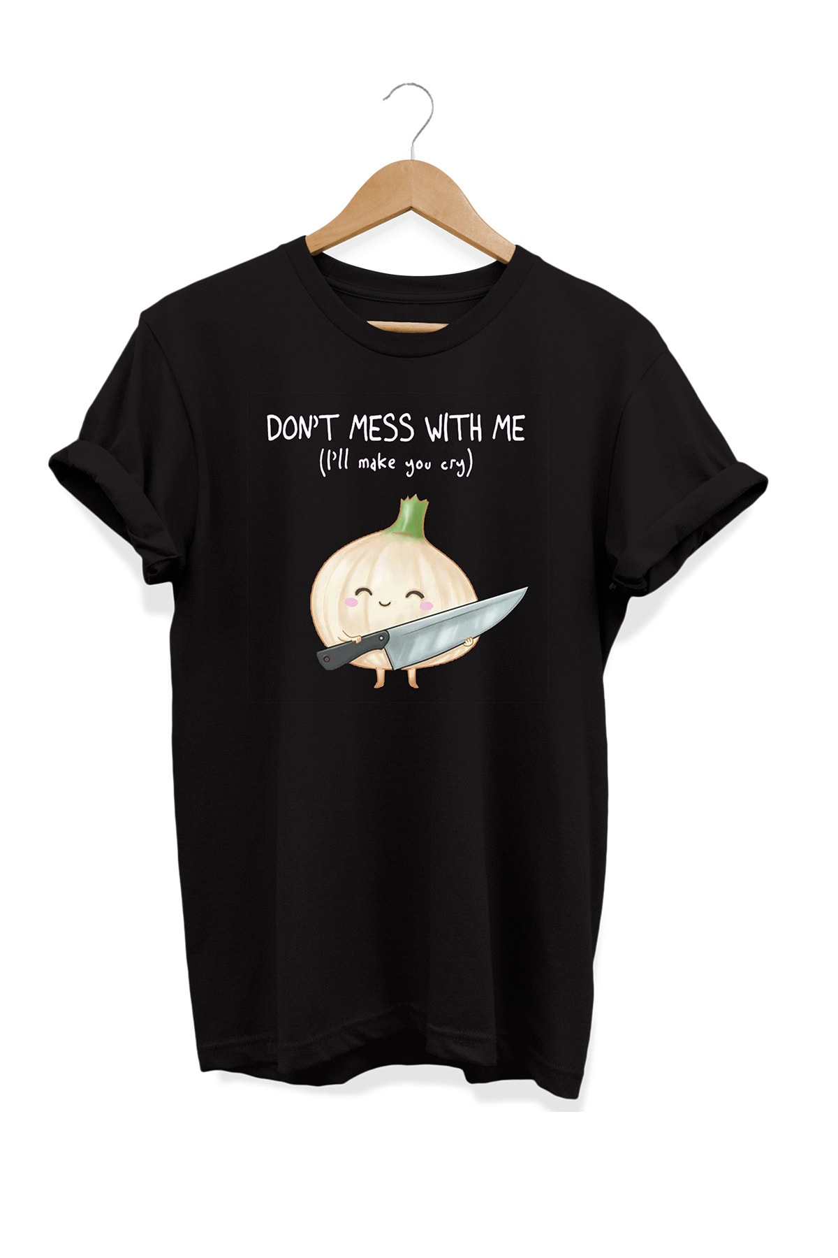 Dinner Series Onion Printed 100% Cotton Plus Size T-Shirt