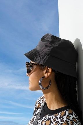 For You Accesories Kadın Demir Detaylı Safari Siyah Şapka S27099