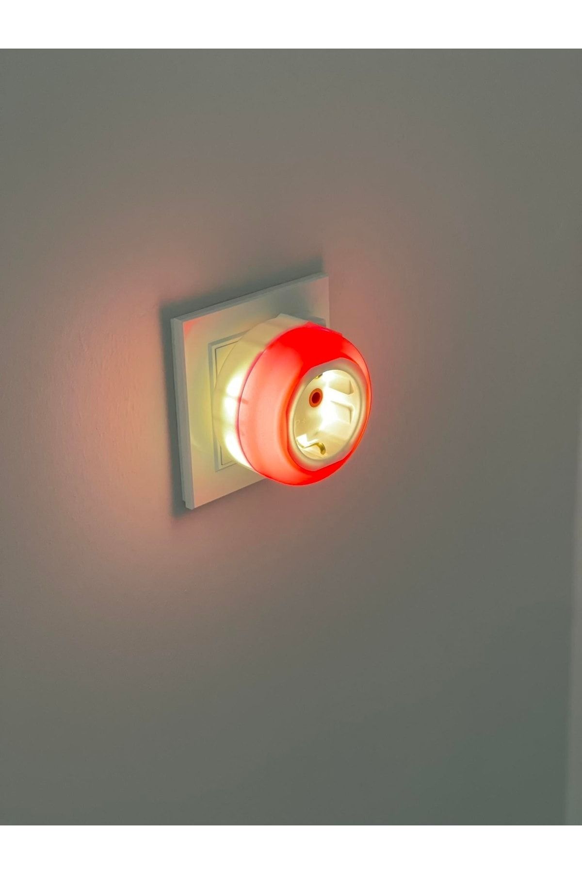 YILTECH-Night Lamp with Plug-in Switch and Socket - Red 3