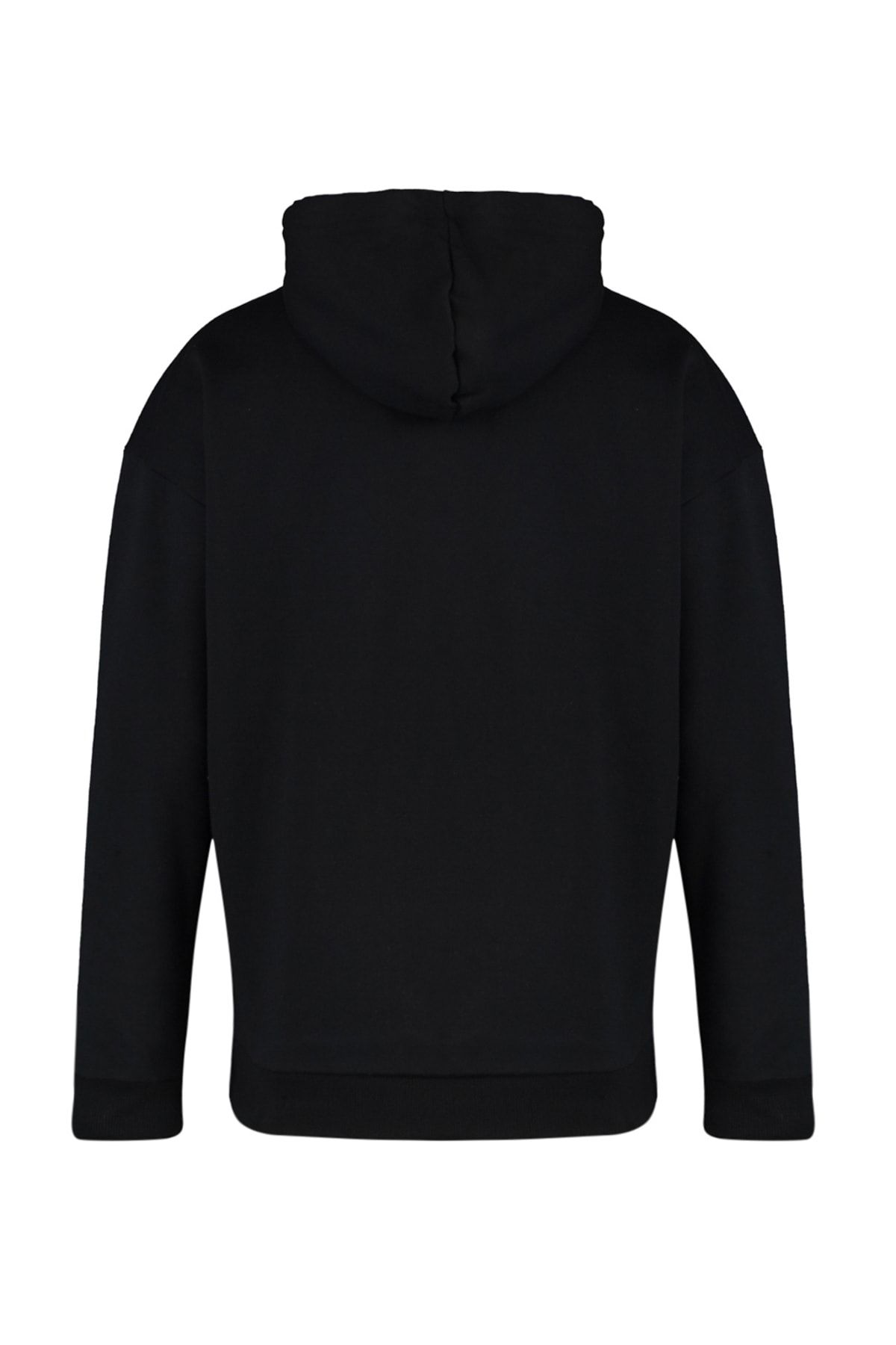 Trendyol Collection-Übergroßes schwarzes Fleece-Sweatshirt mit Kapuze - TMNAW23sw00195 11