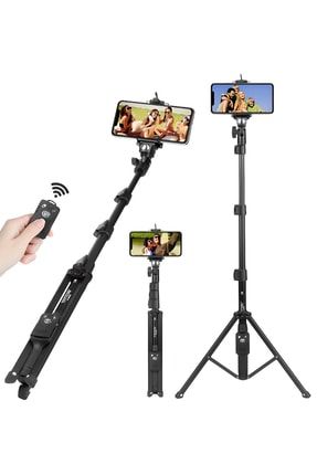 Tüm Telefonlara Uyumlu Bluetooth Kumandalı Selfie Çubuğu Kumandalı Selfie Tripod 3'ü1 Arada-monopod EC9002