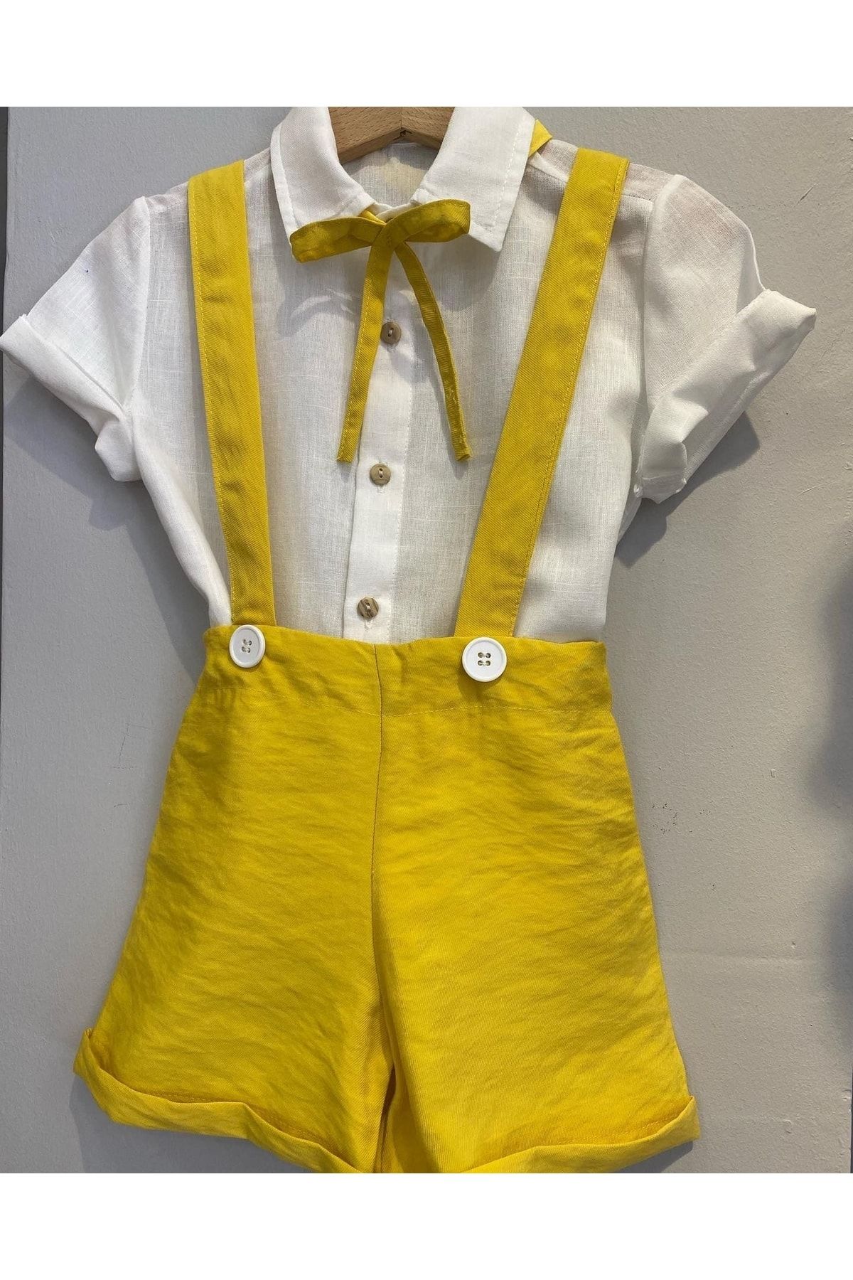 Yellow shortalls hotsell