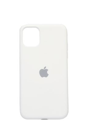 Iphone 11 Promax (6.5') Uyumlu Altı Kapalı Logolu Lansman Kılıf Kapak Beyaz CLL0012