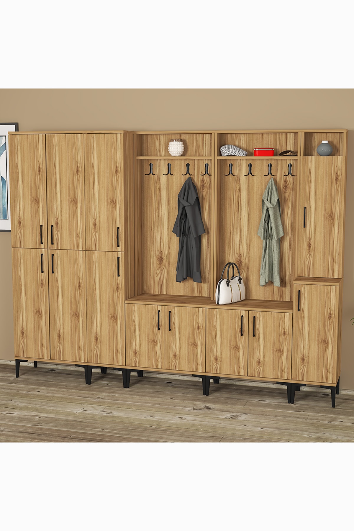 Rose-1-1-2-3-4 Coat Rack Cloakroom Shoe Holder