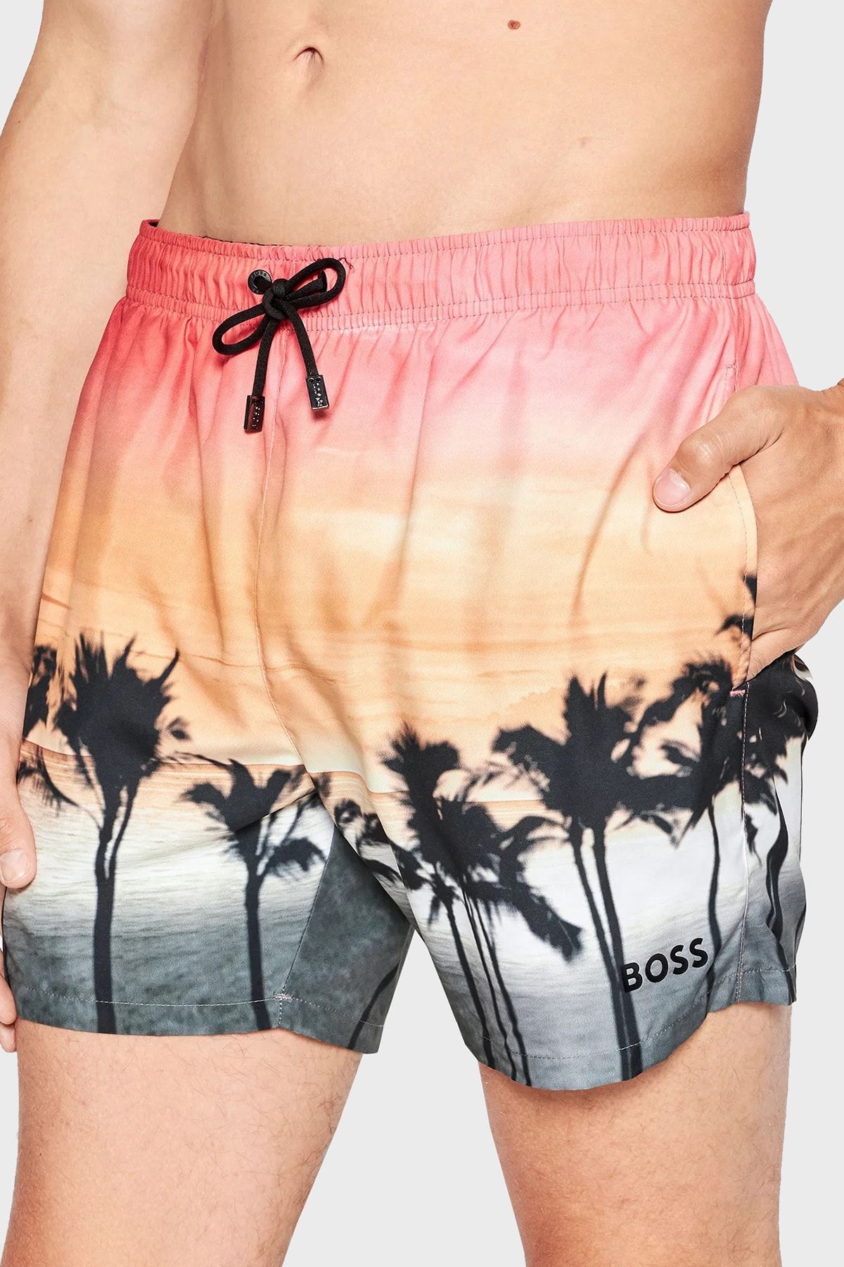 BOSS Sea Shorts с узором на поясе, карманный купальник, короткий мужской купальник, короткий 50469337 271