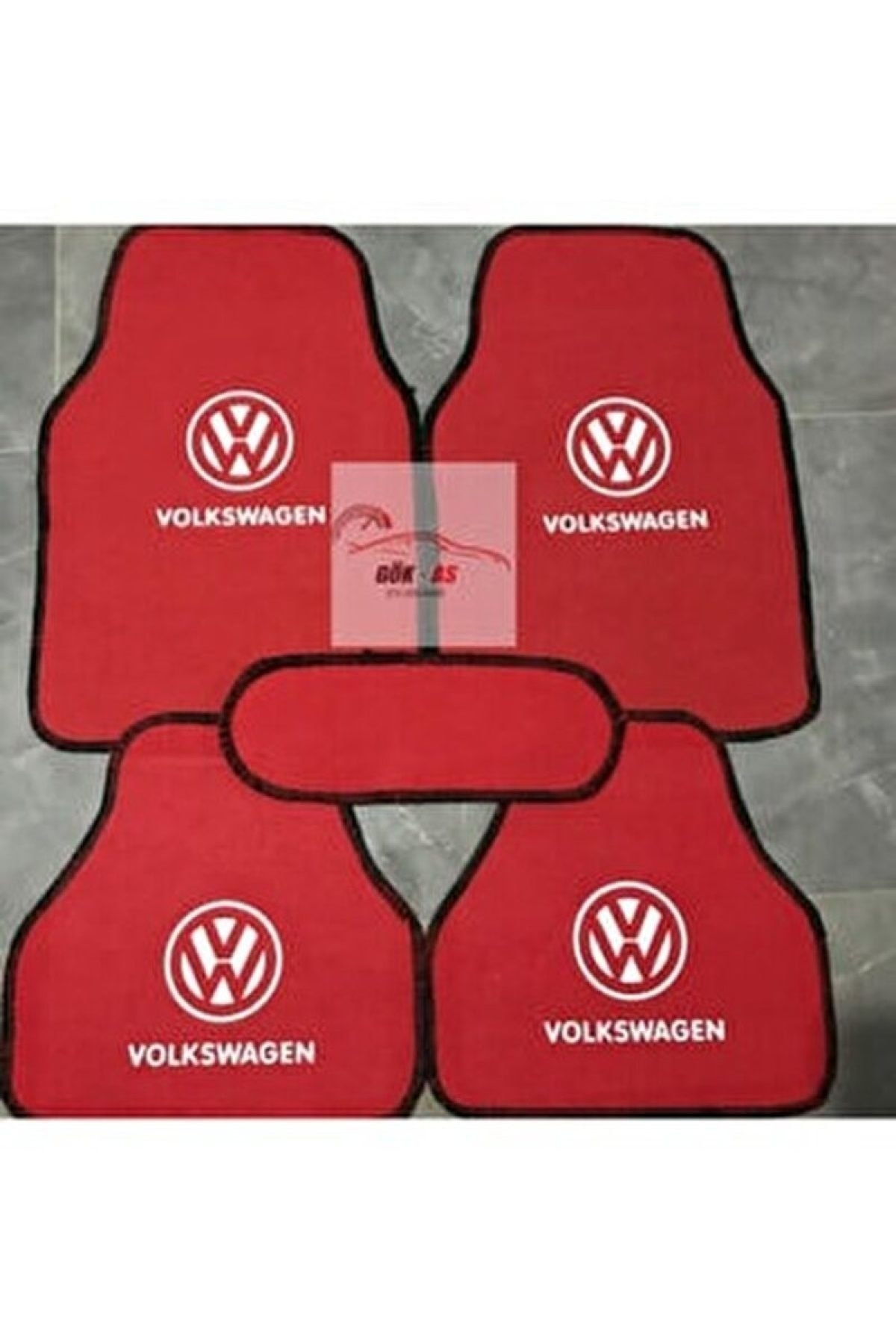 Volkswagen Caddy Logolu Kırmızı Halıfleks Paspas Seti