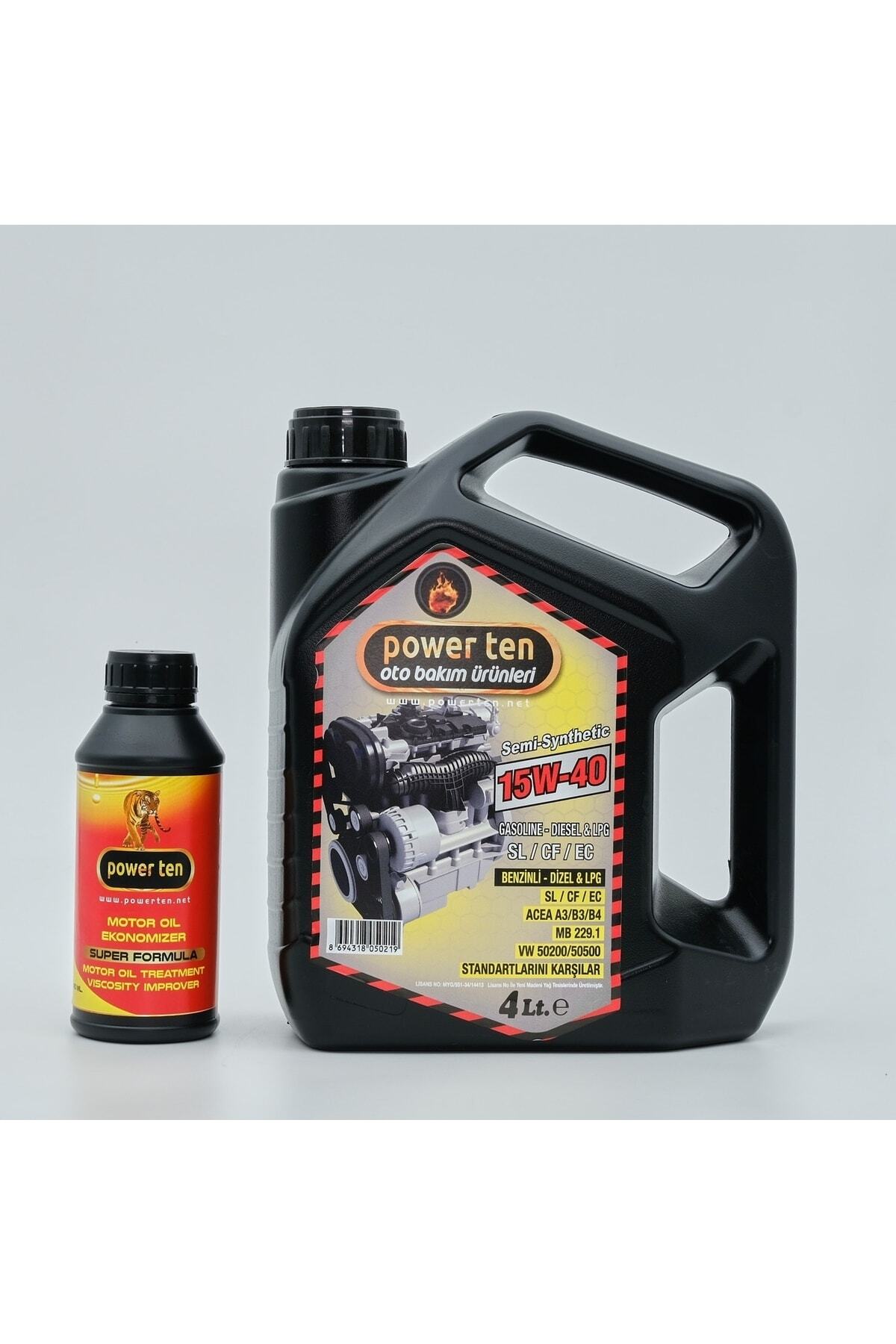 Powerten 15W40 Motor Yağı 4 Litre + Motor Yağ Katkısı | 2025