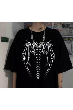 Anime Siyah Skeleton Unisex Oversize T-shirt 10549428