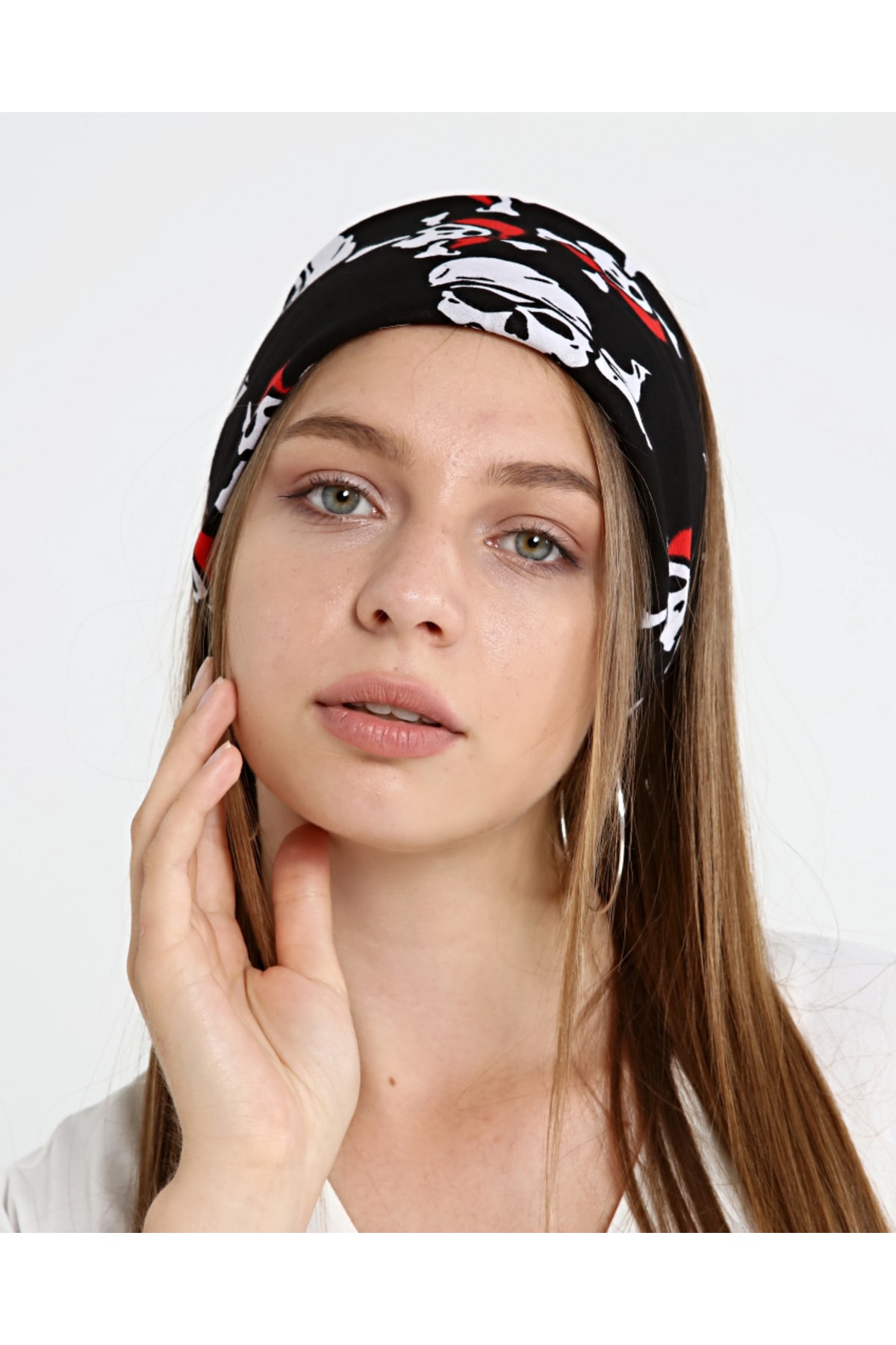 Bandana Fular Korsan 'pirate' Desenli %100 Pamuk Siyah 4