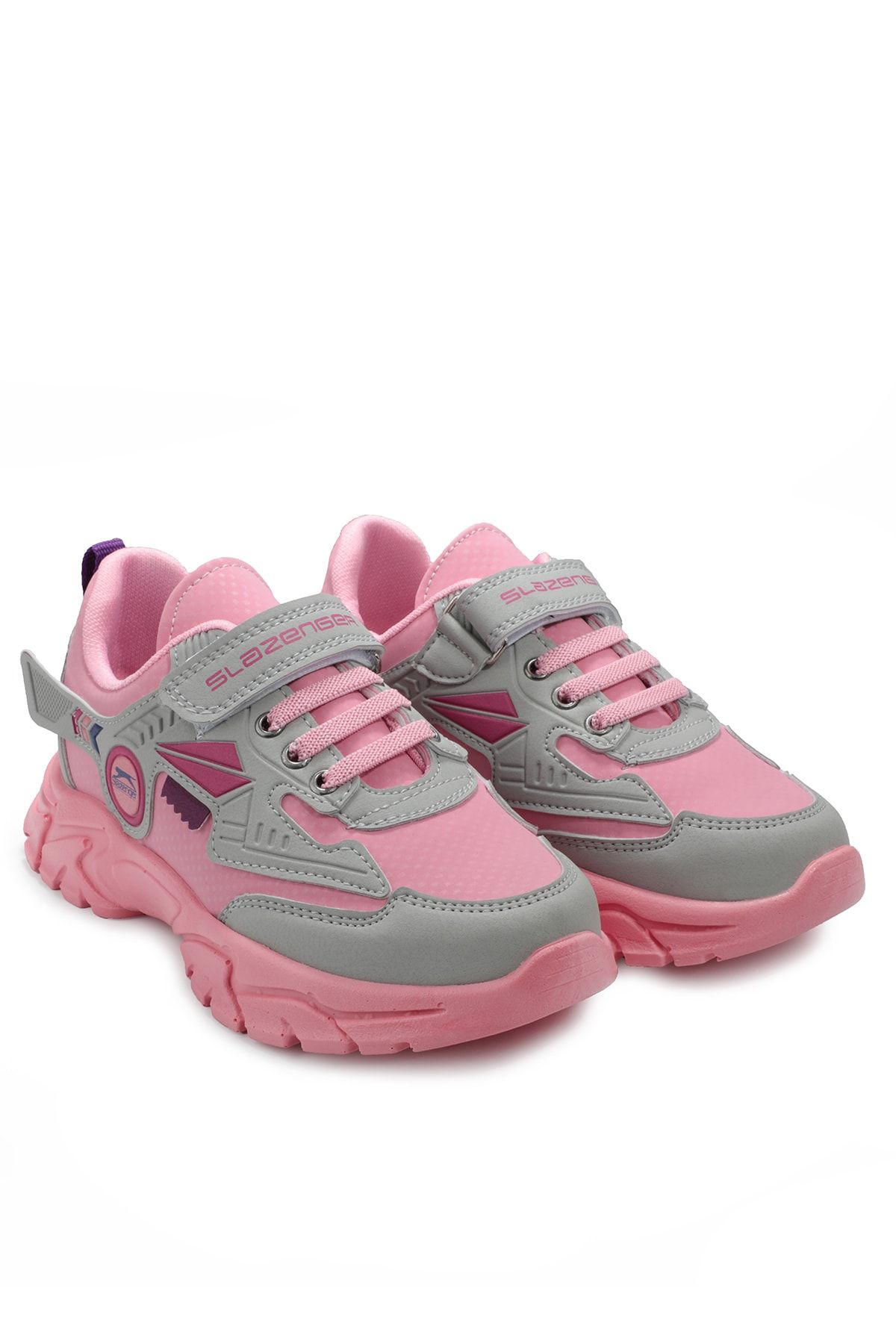 Slazenger کفش کتانی گوش دخترانه خاکستری / صورتی