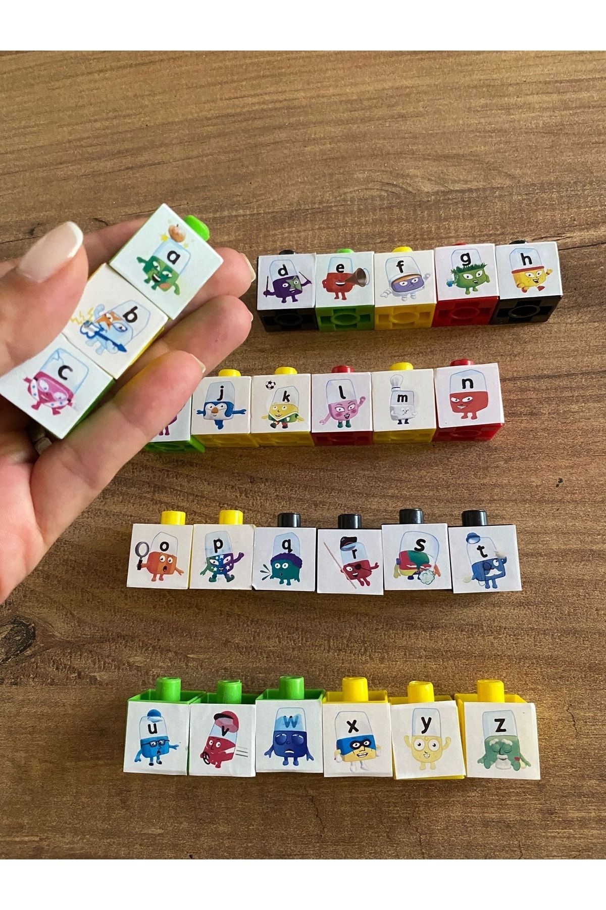 ZK Toys-Alphabet Blocks Interlocking Unit Cube - 1 Series Sticker Gift Alphablocks 4