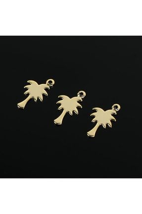 4 Adet- 14 Mm Altın Kaplama (kararmaz) Palmiye Ağacı Desenli Pul, Takı Malzemesi, Metal Pul, #1883a YF1883-1A