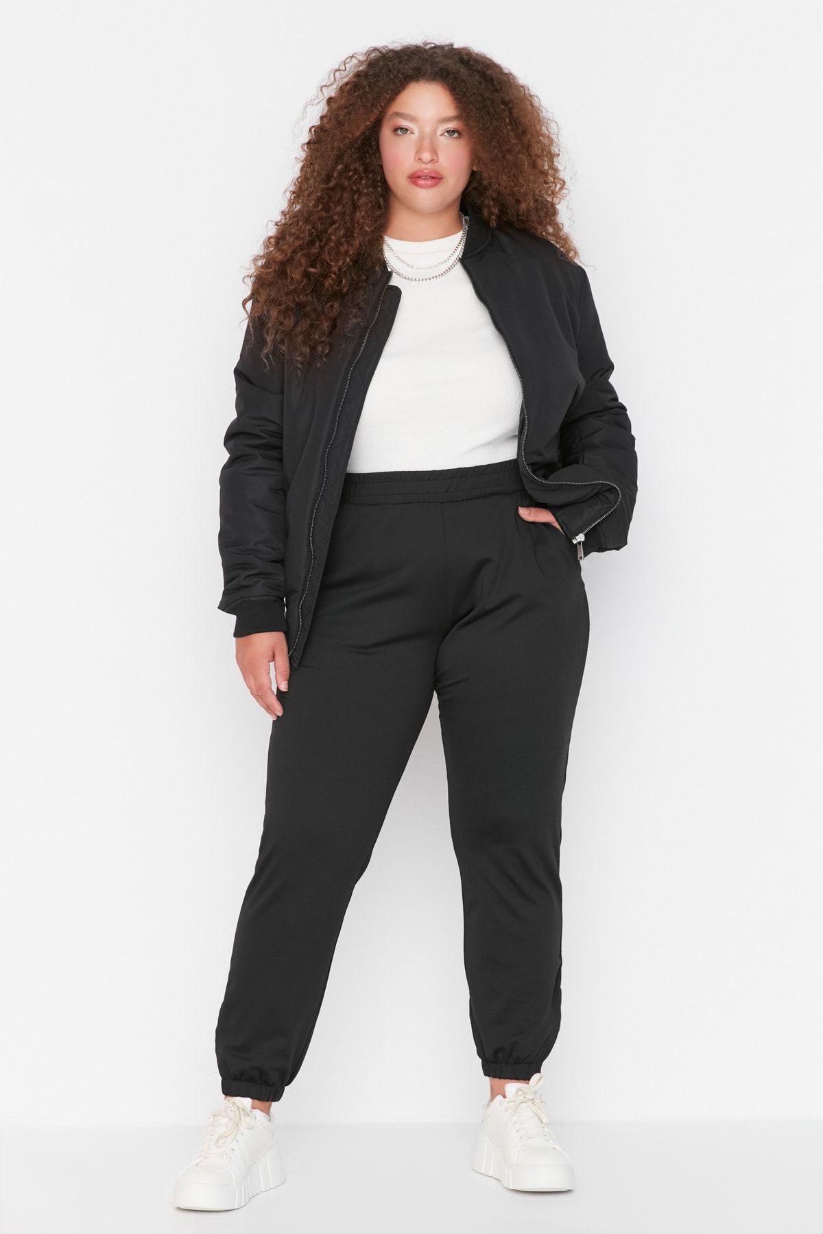 Trendyol Curve Plus Size Pants Black Joggers Trendyol