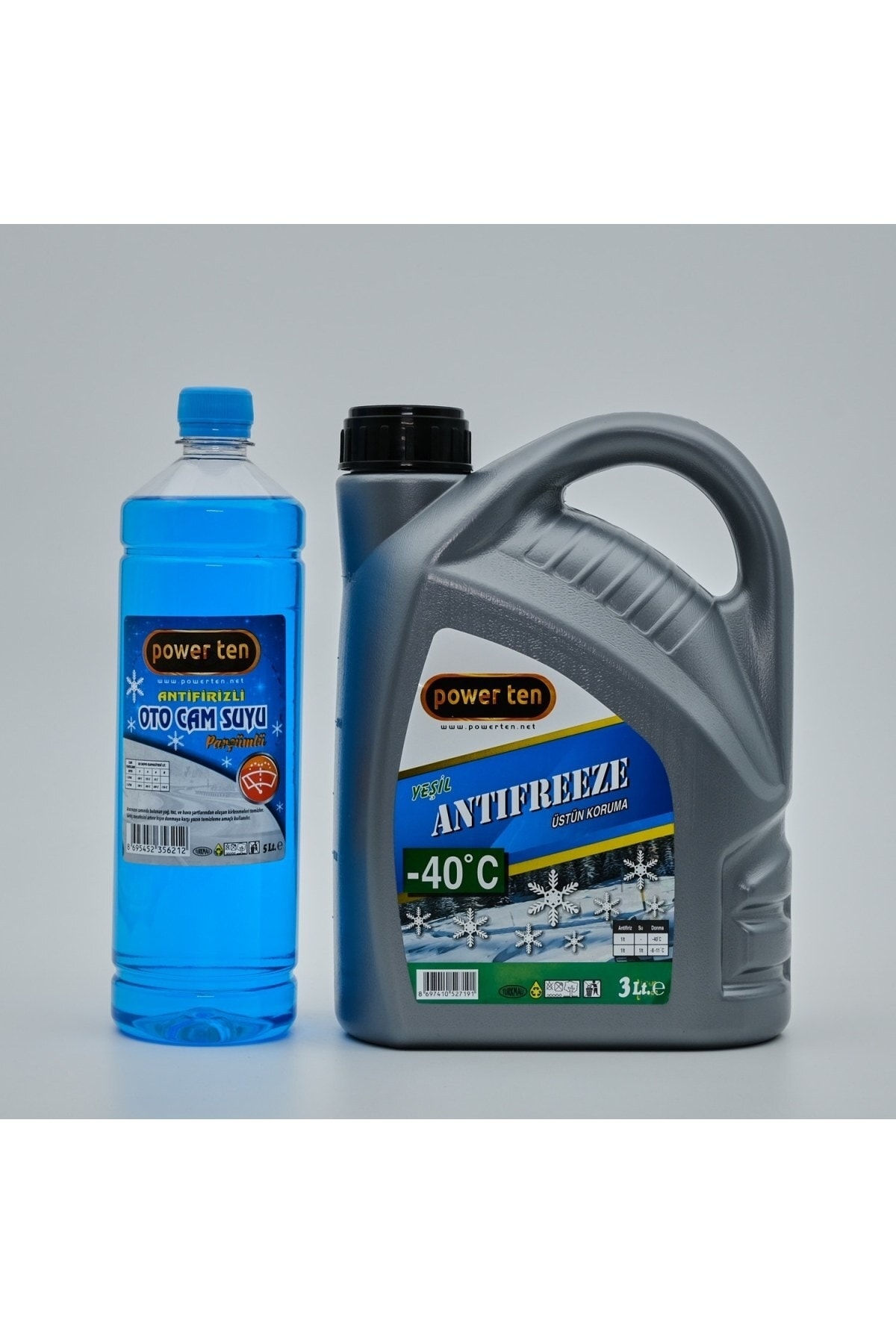 Powerten Yeşil Antifriz -40°C 3 Litre + Cam Suyu | 2025 Set