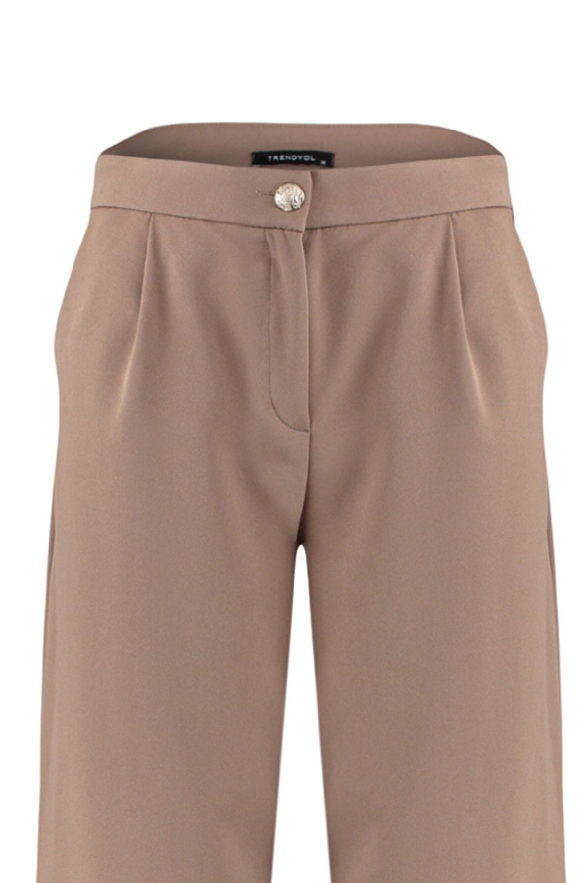 Trendyol Collection-Mink magas derekú szőtt nadrág TWOAW23PL00134 7