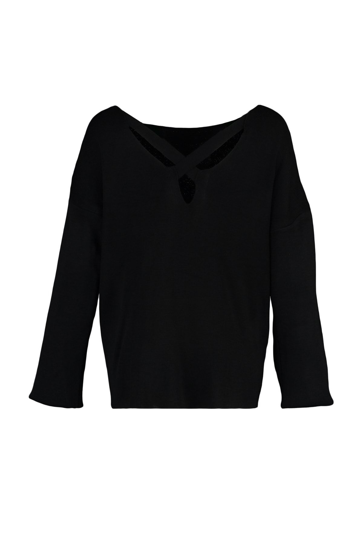 Trendyol Curve-Black Knitwear Sweater with Cross Band Detail on the Back 8