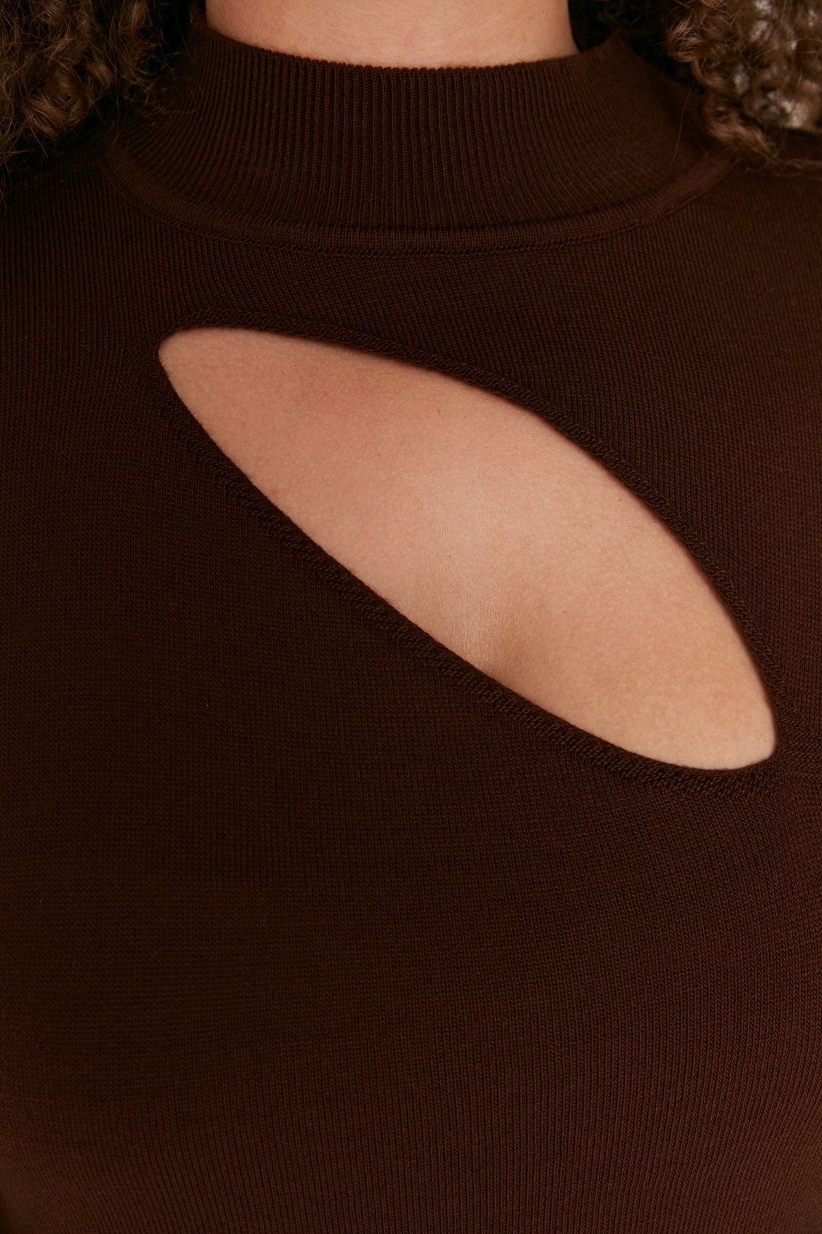 Trendyol Curve-Brown Cut Out Detailed Knitwear Top & Bottom Set 4
