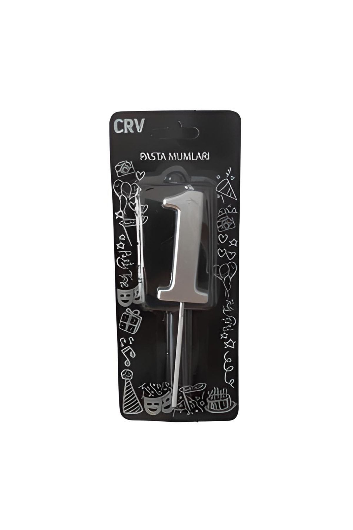Mini Parti-Mini Party Store 7 cm Large Number Candle Silver 1 1