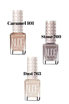 3’lü Oje Seti Nude Caramel 101 Nude Stone 760 Nude Dust 763 Nail Polish el_bakım_12