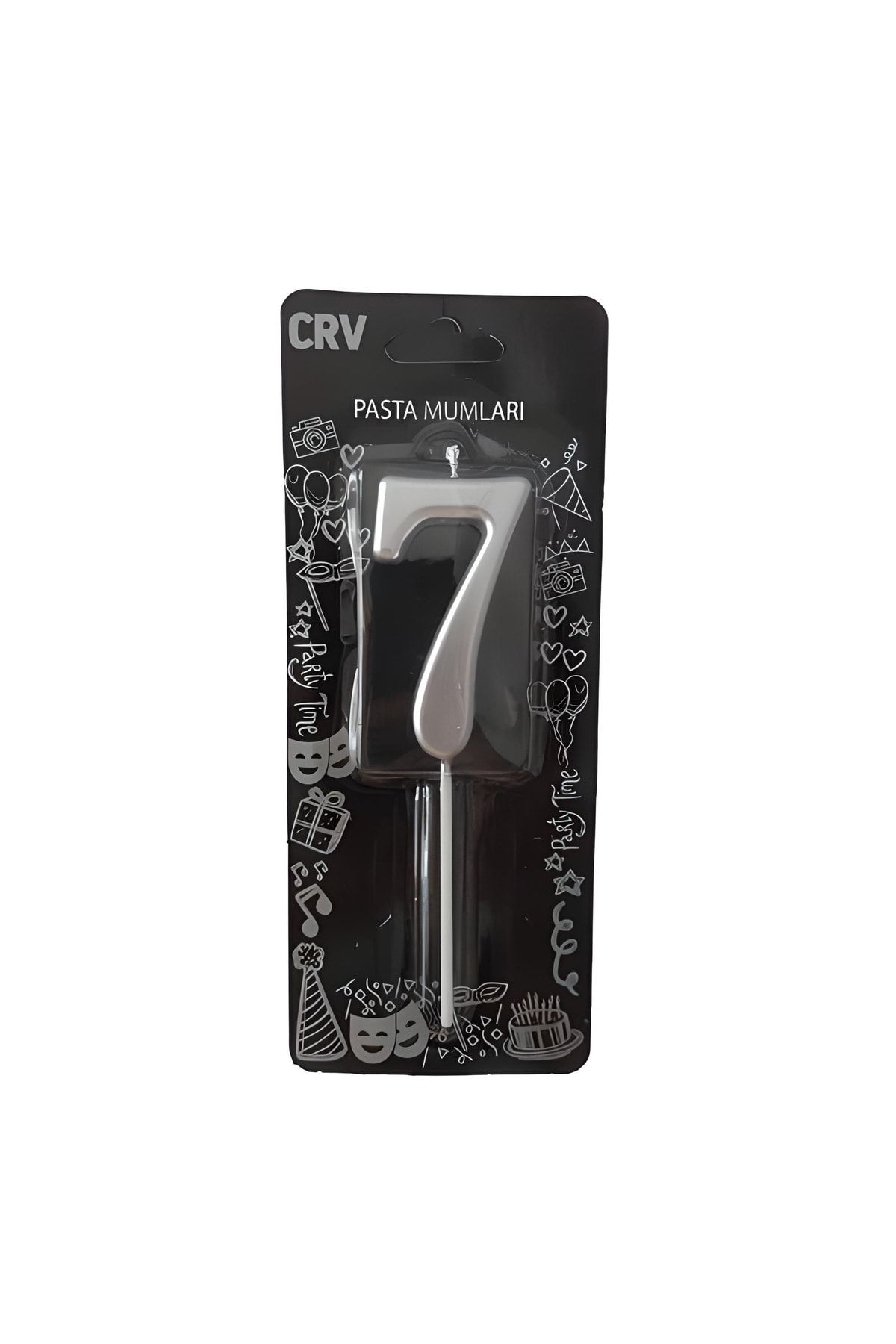 Mini Parti-Mini Party Store 7 Cm Large Number Candle Silver 7 1