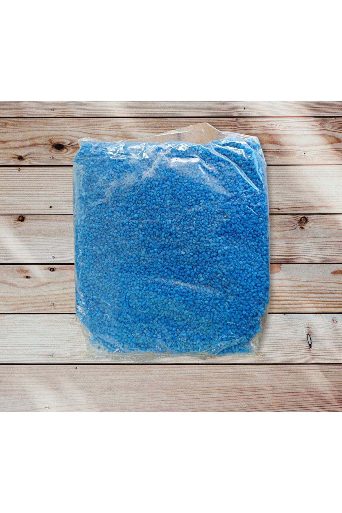 SMY HOBİHANEM Dekoratif Teraryum&akvaryum 0-2 Mm Renkli Kum Kalın Taneli Paketli 1,350 Kg (MAVİ)