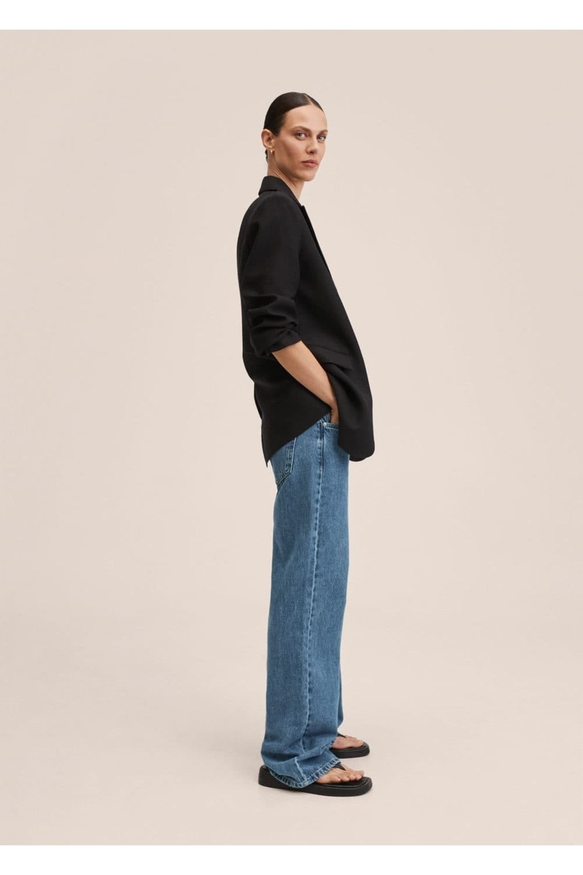 Düşük Belli Wideleg Jean