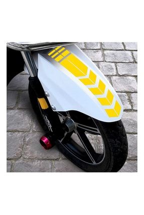 Motorsiklet Ön Çamurluk Sticker 6x30 Cm Sarı Renk - 2 Adet 0409210521