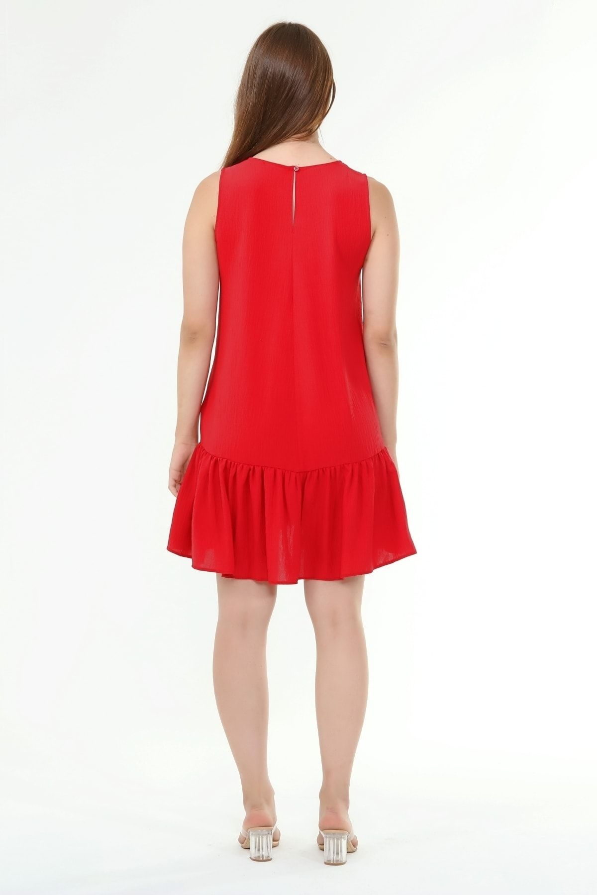 Piano Luce-Schık Women's Sleeveless Flounce Dress Red SCKWM21EL03 6