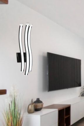 Alessa Siyah 20 Watt Duvar Lambası Modern Tasarım Salon Led Aplik 11278-01-BL