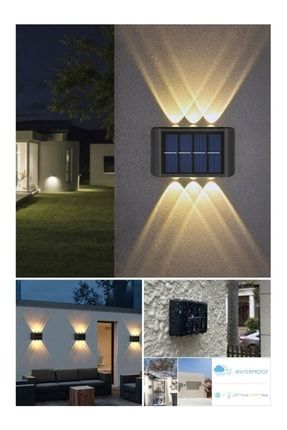 4 Adet Modern 6ledli Solar Duvar Lamba Dekorasyon Aydınlatma Aplik Güneş Enerji Gün Işığı 00666