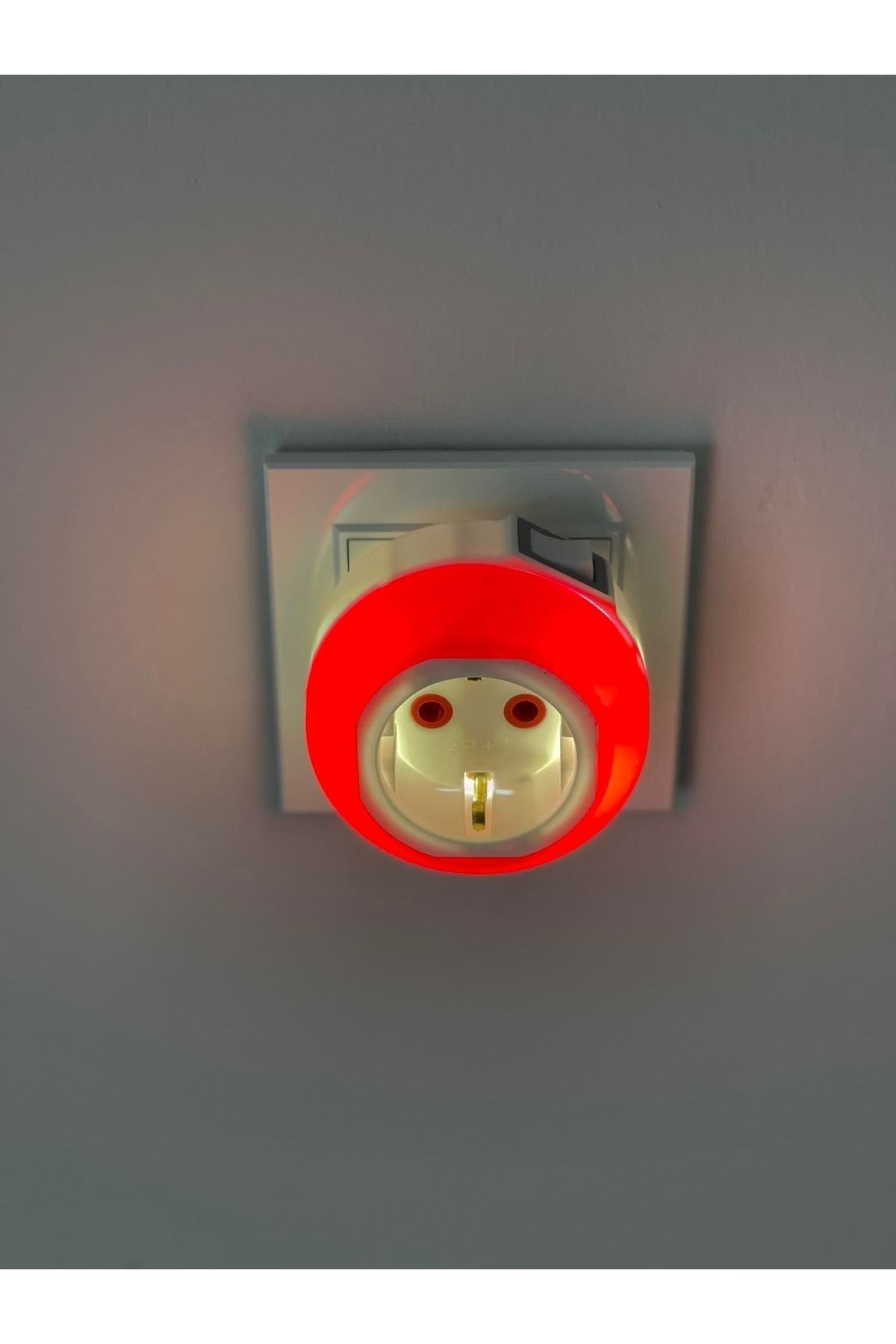 YILTECH-Night Lamp with Plug-in Switch and Socket - Red 2