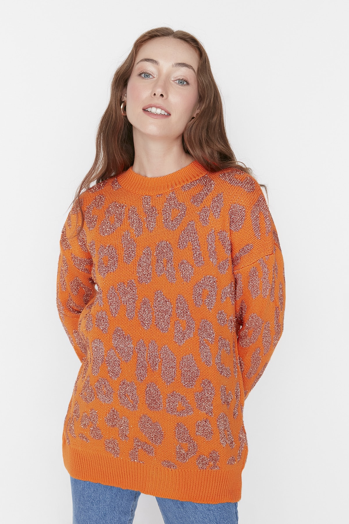Trendyol Modest Pullover Orange Regular Fit Fast ausverkauft